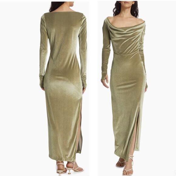 Helmut Lang Dresses & Skirts - Helmut Lang Draped Velvet Maxi Dress Size Medium